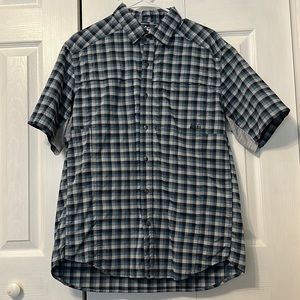 Men’s REI Sahara Tech Plaid Shirt, Blue, Size Large